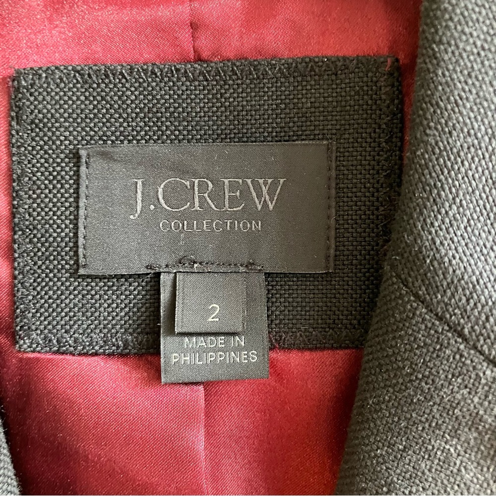 J. Crew Collection Black Rylan Blazer Size 2 One Button Wool Mohair Jacket 05843 - Picture 4 of 10